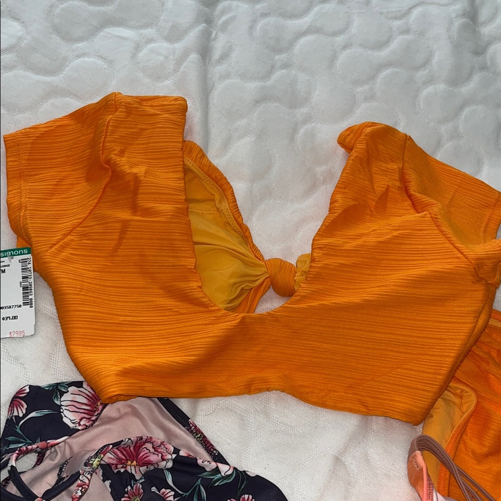 Source Unknown Vibrant Bikini Set - Orange, Black… - image 6